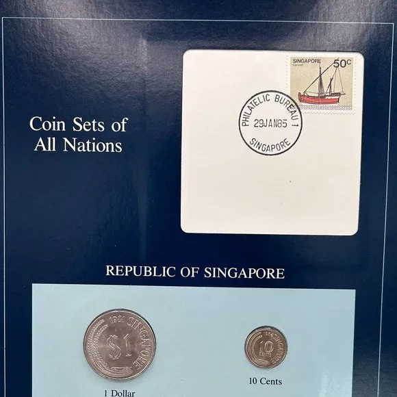 Franklin Mint Coin Sets of All Nations Collectible Republic of Singapore VTG - Picture 2 of 11